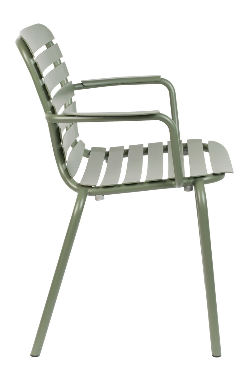 Gartensessel Vondel im 2er-Set, Grün aus Aluminium von Zuiver