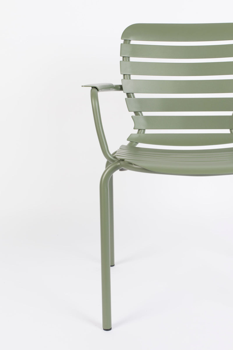 Gartensessel Vondel im 2er-Set, Grün aus Aluminium von Zuiver