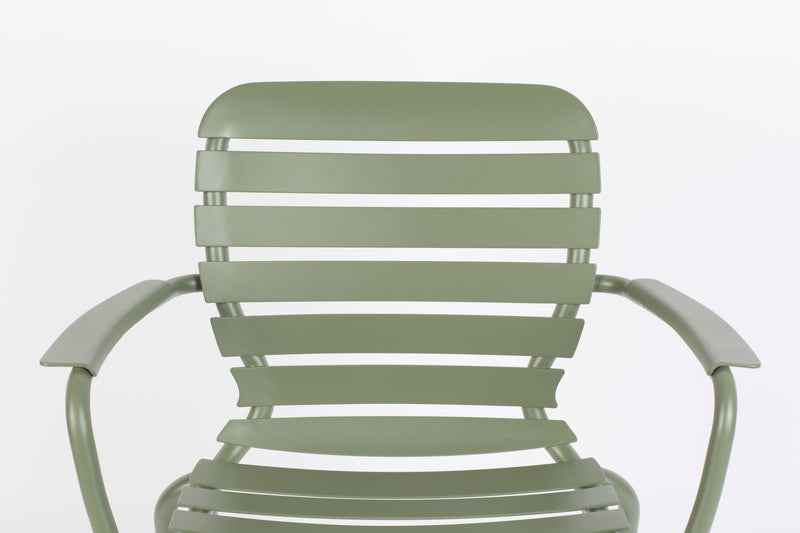 Gartensessel Vondel im 2er-Set, Grün aus Aluminium von Zuiver
