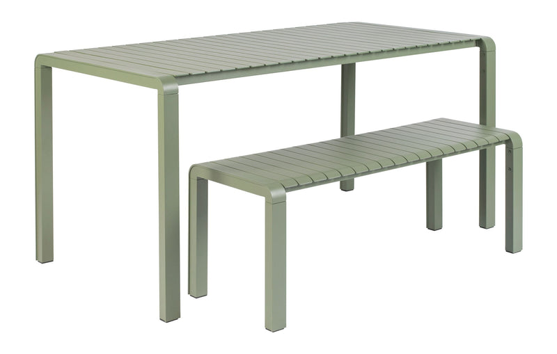 Gartenbank Vondel 129,5 cm, Grün mit Aluminiumgestell von Zuiver