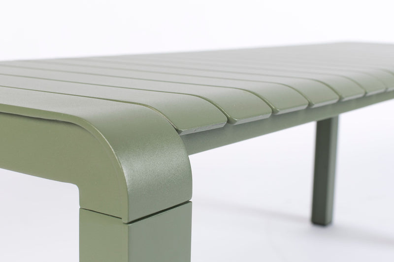 Gartenbank Vondel aus Aluminium in Grün, wetterfest von Zuiver