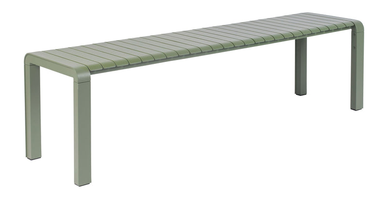 Gartenbank Vondel aus Aluminium in Grün, wetterfest von Zuiver