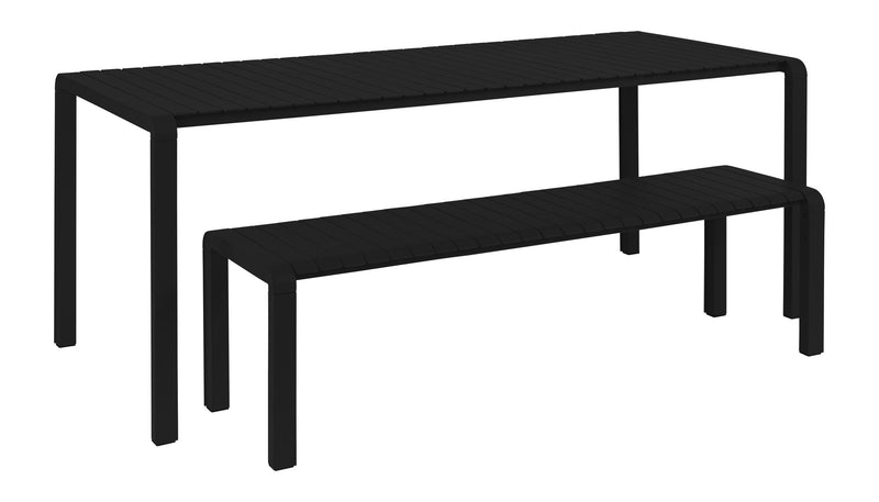 Gartenbank Vondel 175 cm, Aluminium in Schwarz von Zuiver, wetterfest