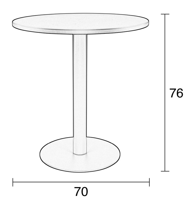 Bistrotisch Metsu, rund, aus Stahl in Schwarz, ideal fürs Wohnzimmer