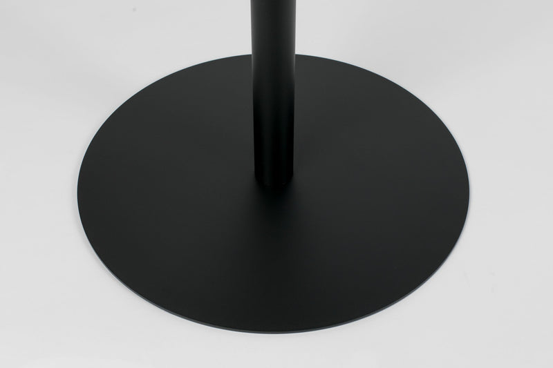 Bistrotisch Snow Black von Zuiver, runder Tisch aus Stahl, Schwarz