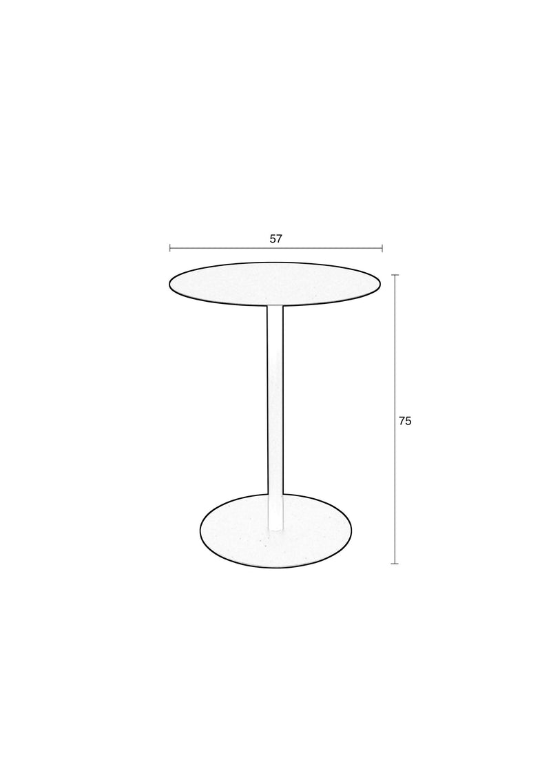 Bistrotisch Snow Black von Zuiver, runder Tisch aus Stahl, Schwarz