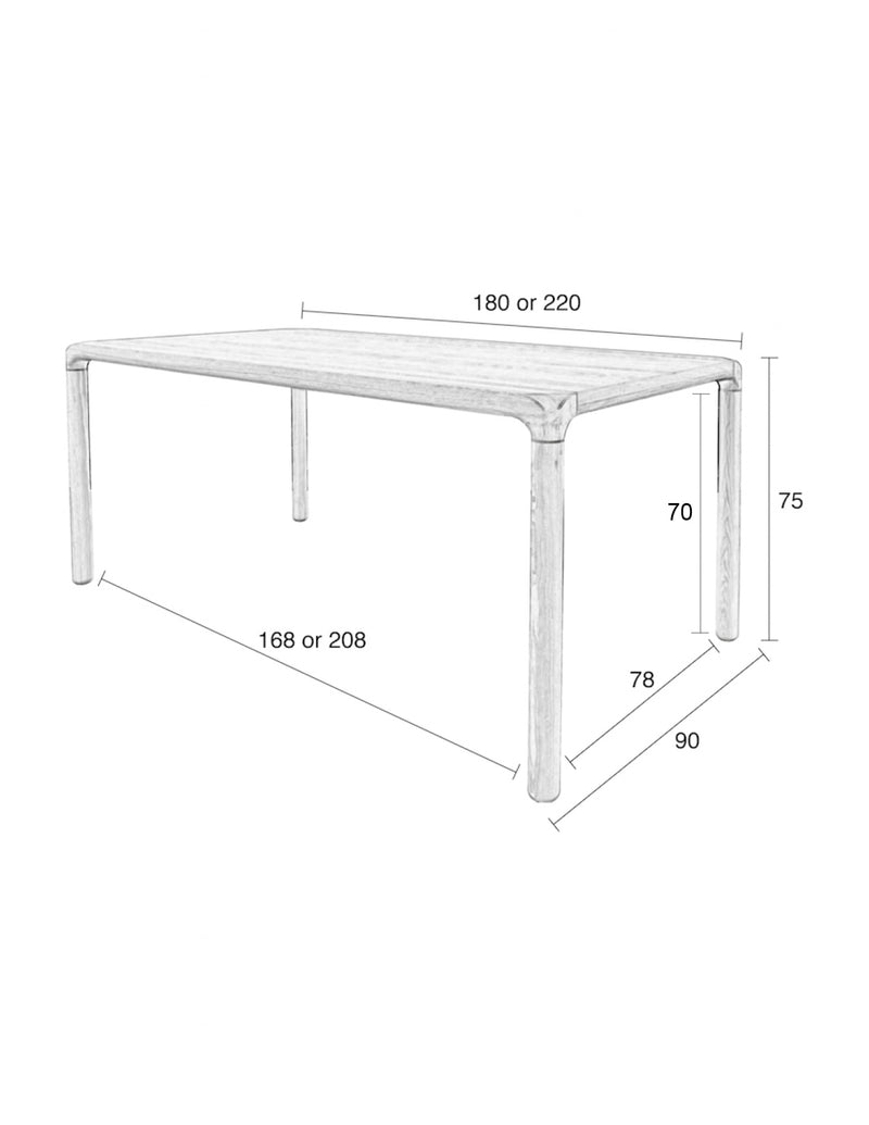 Esstisch Storm 220x90 cm Walnut aus Eschenfurnier von Zuiver