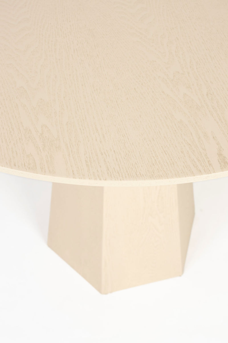Esstisch Pilar Rund aus Eschenfurnier in Beige, Ø100 cm, Zuiver