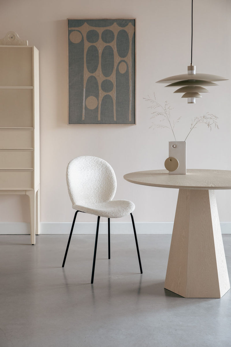 Esstisch Pilar Rund aus Eschenfurnier in Beige, Ø100 cm, Zuiver