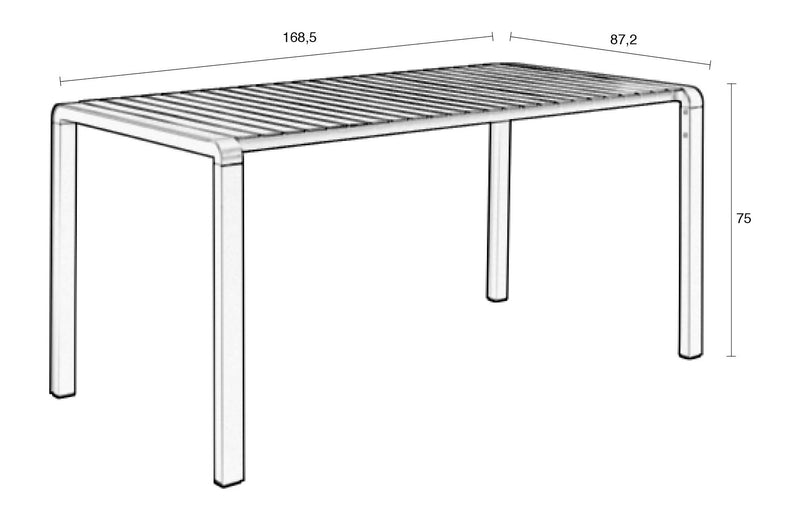 Gartentisch Vondel aus Aluminium in Schwarz, 168,5x87 cm von Zuiver