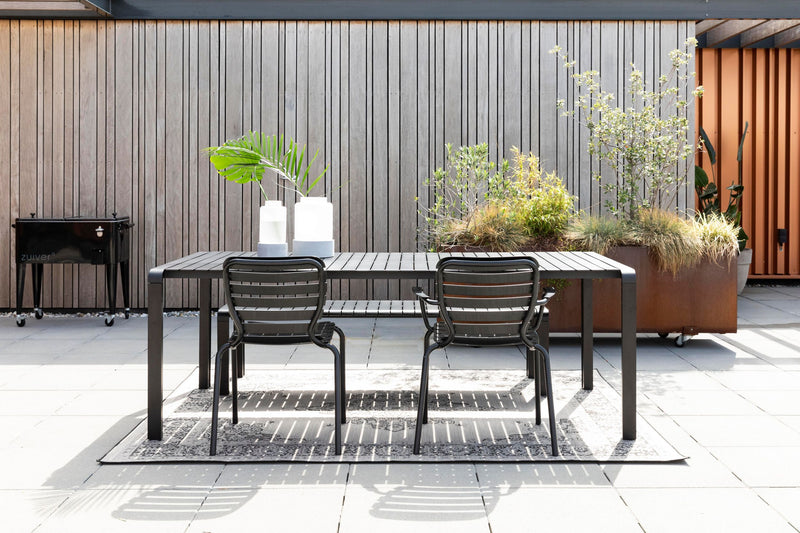Gartentisch Vondel 214x97 cm, Schwarz aus Aluminium von Zuiver