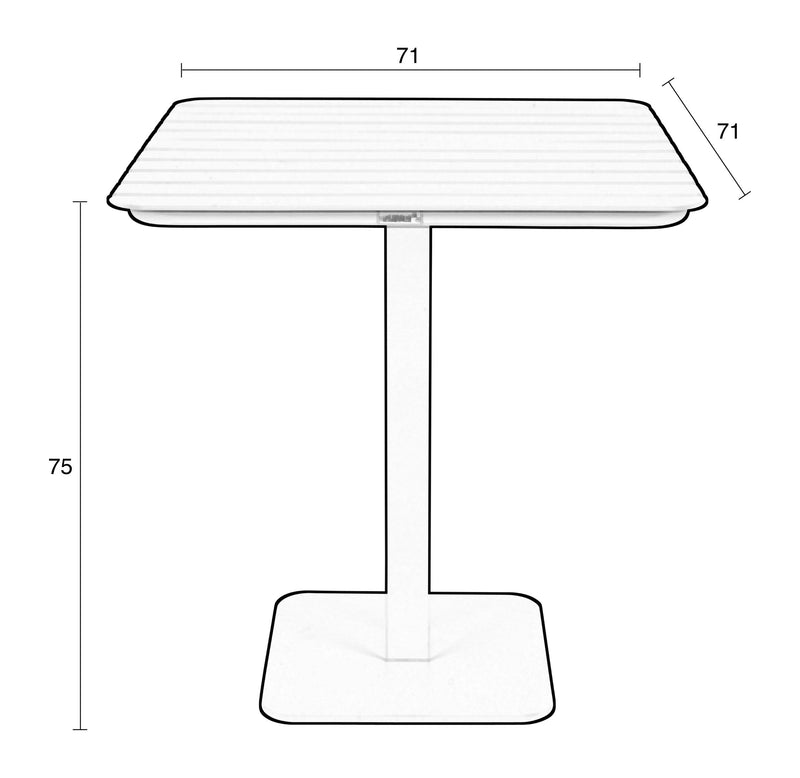 Bistrotisch Vondel 71x71 cm Clay, Gartentisch aus Aluminium von Zuiver