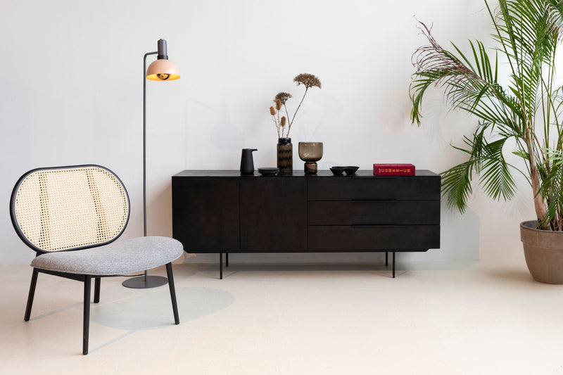 Loungesessel Spike Natural/Grey mit Stahlgestell von Zuiver