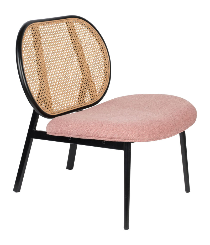 Loungesessel Spike Natural/Pink von Zuiver mit Stahlgestell