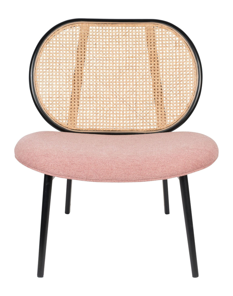 Loungesessel Spike Natural/Pink von Zuiver mit Stahlgestell