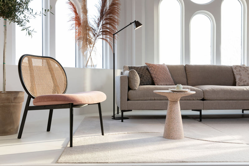 Loungesessel Spike Natural/Pink von Zuiver mit Stahlgestell