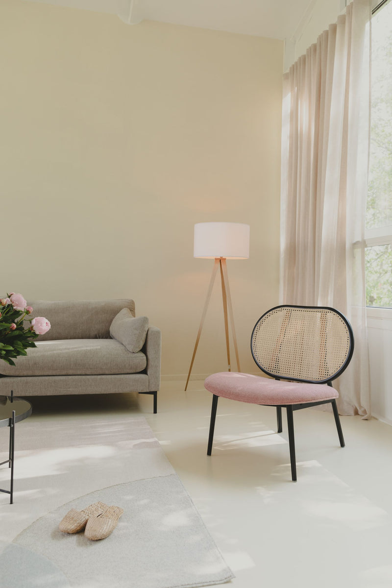 Loungesessel Spike Natural/Pink von Zuiver mit Stahlgestell