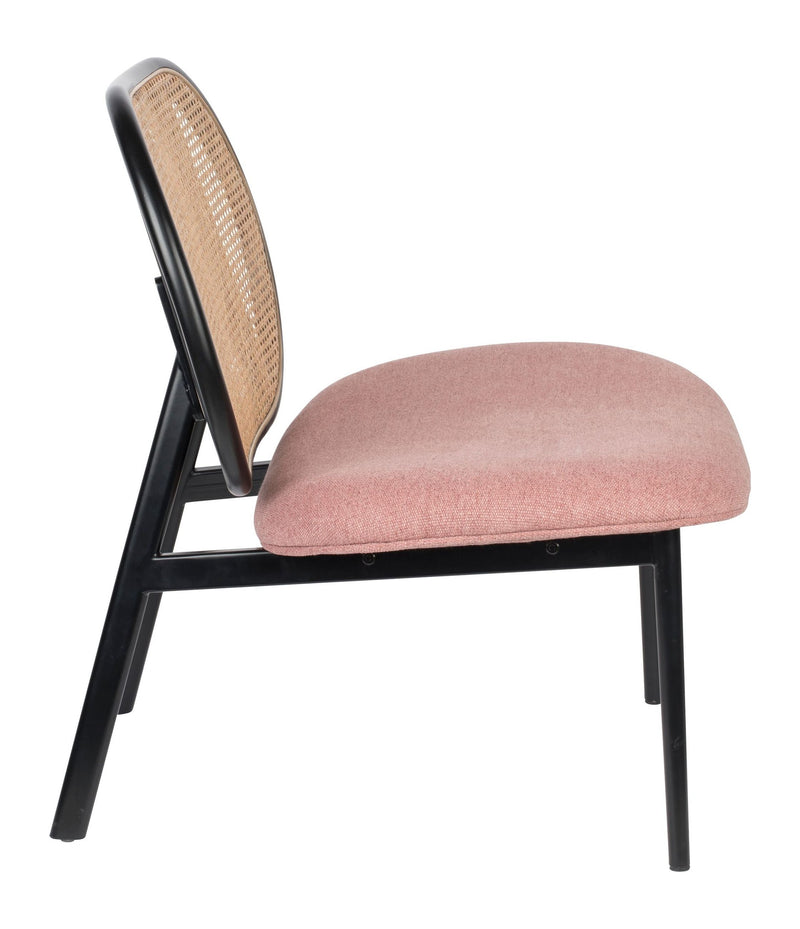 Loungesessel Spike Natural/Pink von Zuiver mit Stahlgestell