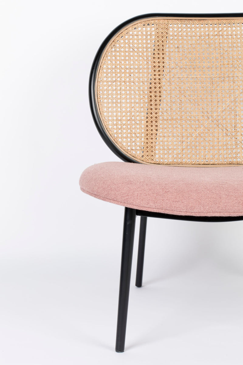 Loungesessel Spike Natural/Pink von Zuiver mit Stahlgestell