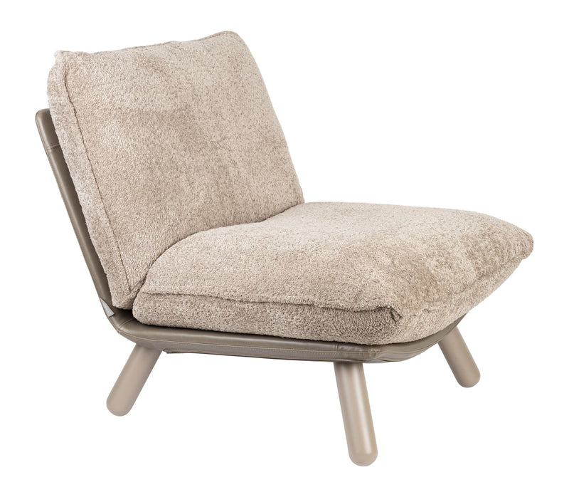 Loungesessel Lazy Sack Soft Beige mit Teddy-Stoff von Zuiver