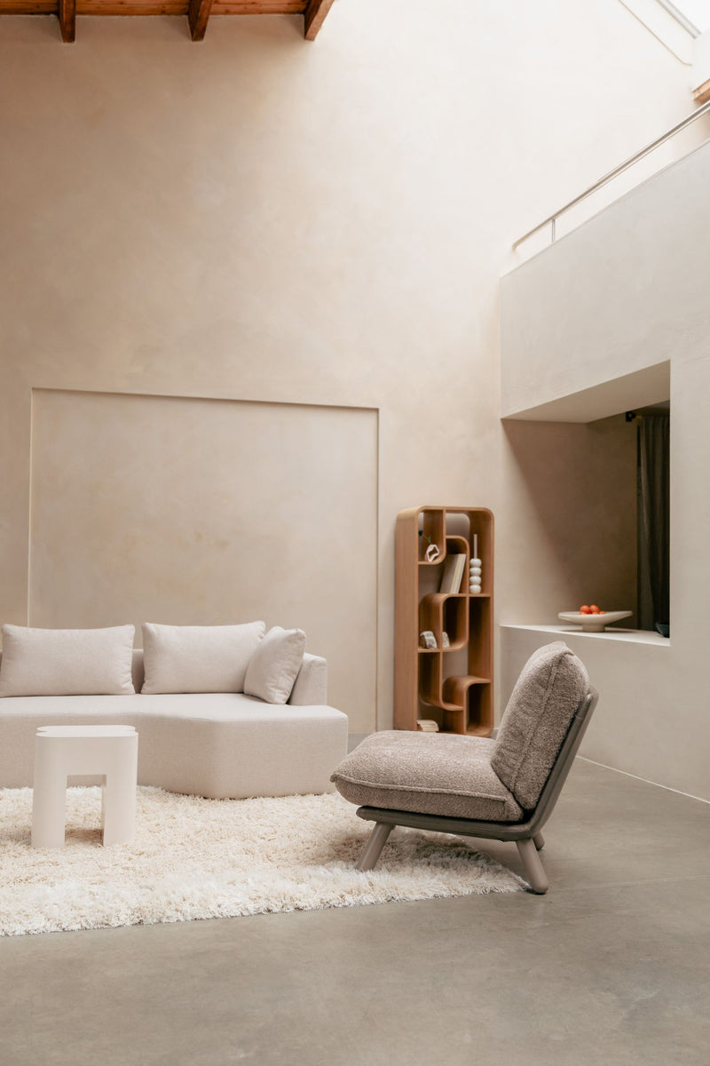 Loungesessel Lazy Sack Soft Beige mit Teddy-Stoff von Zuiver