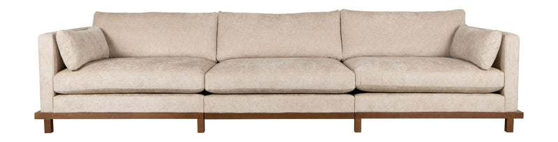 Sofa Blossom 4,5-Sitzer Sand mit Eichenholz-Gestell im Japandi-Design