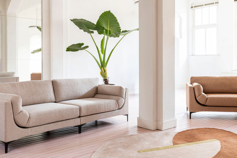 Sofa Balcony 3-Sitzer Beige mit Stahl-Holz-Gestell von Zuiver