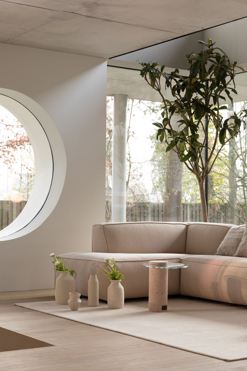 Ecksofa Fat Freddy Rib Left, Beige mit geripptem Stoff von Zuiver