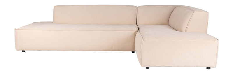 Ecksofa Fat Freddy Right in Natural-Beige mit Rippstoff von Zuiver