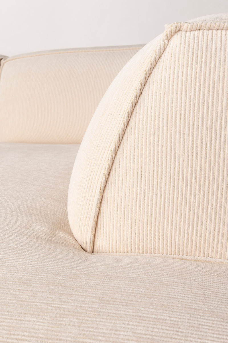 Ecksofa Fat Freddy Right in Natural-Beige mit Rippstoff von Zuiver