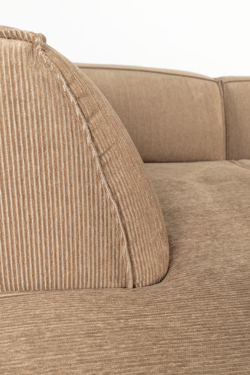 Ecksofa Fat Freddy Rib Left Caramel mit Rippenstoff von Zuiver