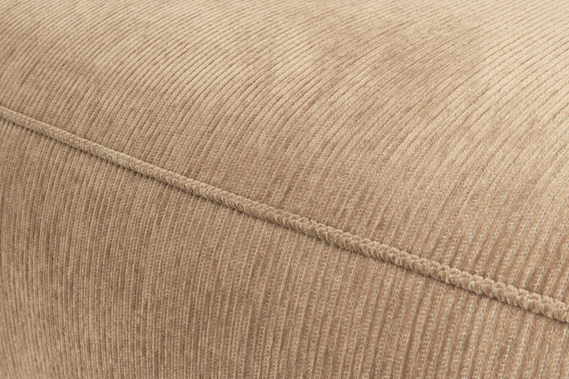 Ecksofa Fat Freddy Rib Left Caramel mit Rippenstoff von Zuiver