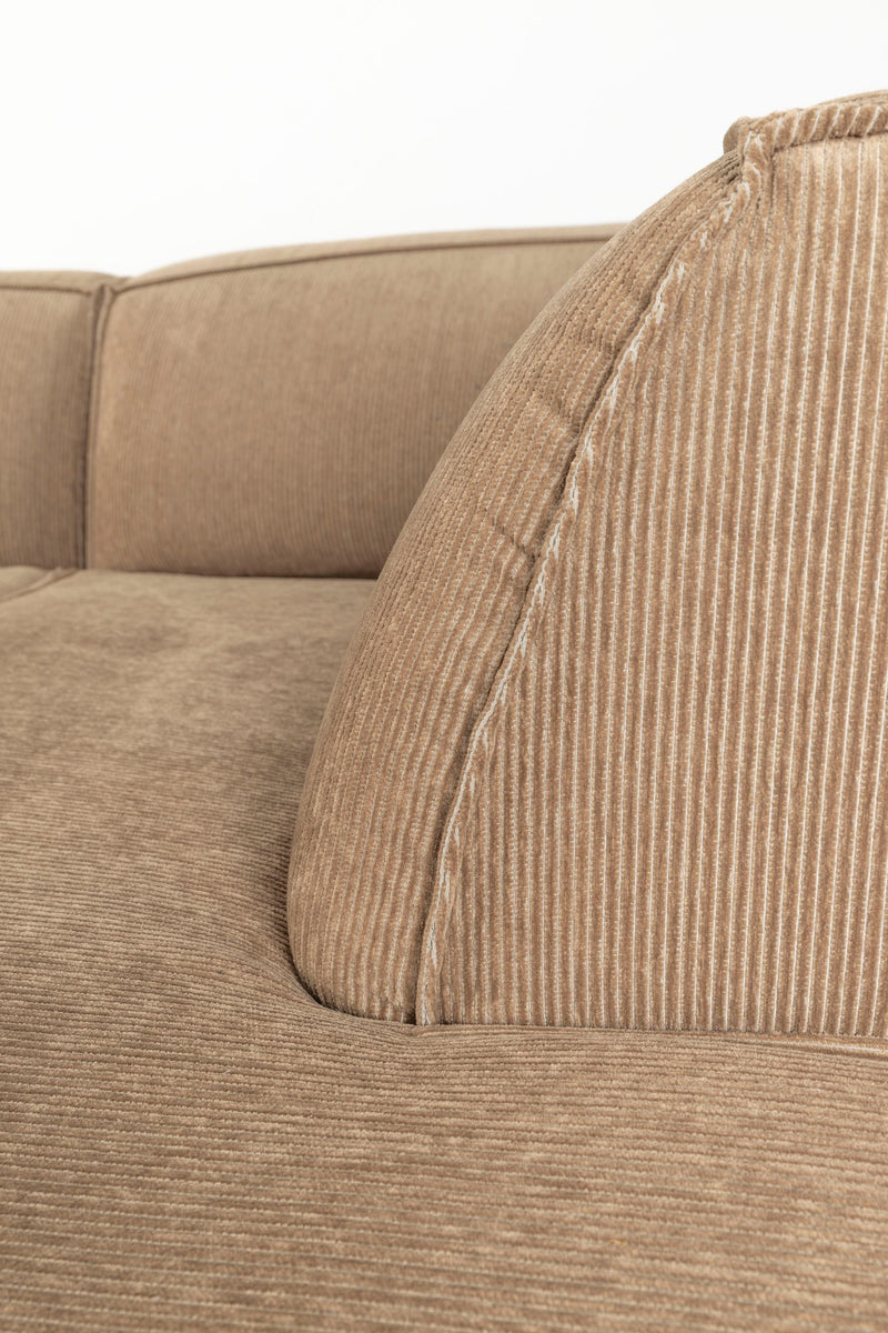 Ecksofa Fat Freddy Rib Right Caramel mit Rippenstoff von Zuiver