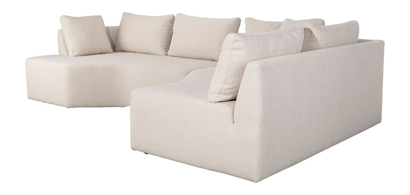 Sofa Prosper Right mit Beistelltisch-Element, Creme von Zuiver