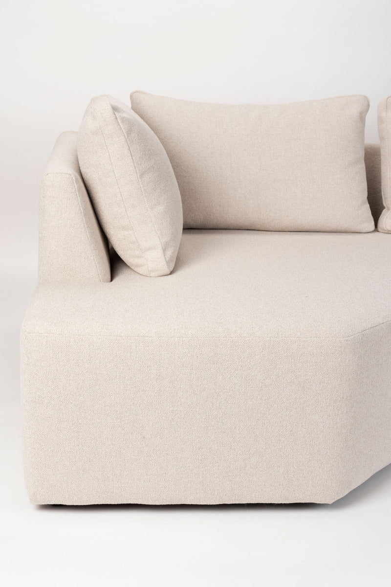 Sofa Prosper Right mit Beistelltisch-Element, Creme von Zuiver