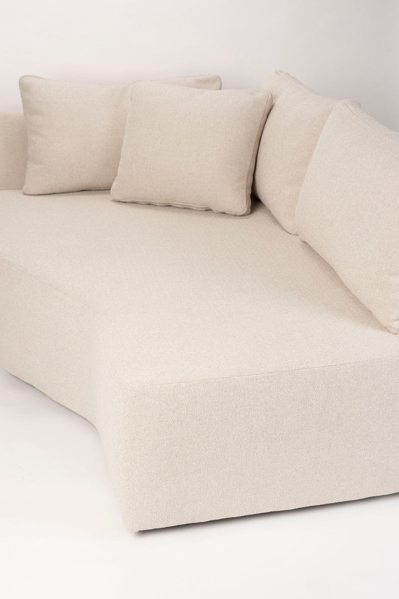 Sofa Prosper Right mit Beistelltisch-Element, Creme von Zuiver