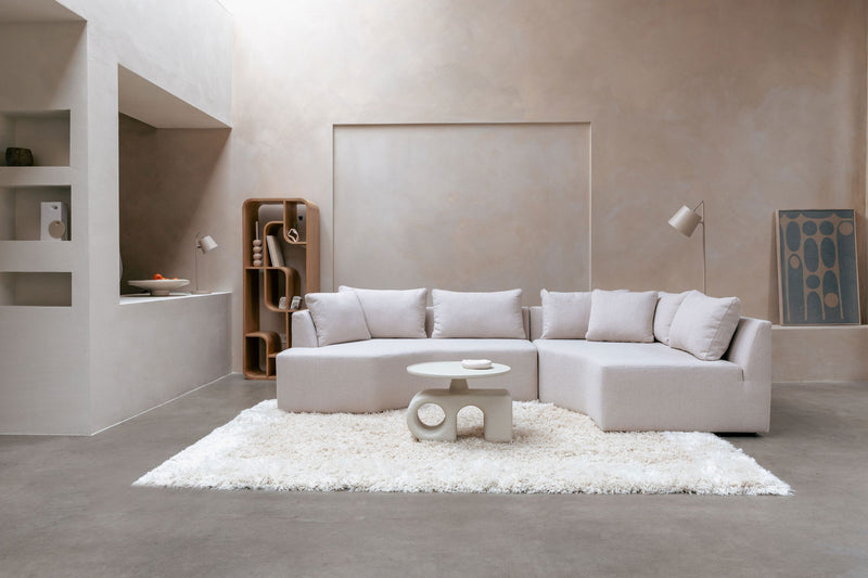 Sofa Prosper Right mit Beistelltisch-Element, Creme von Zuiver