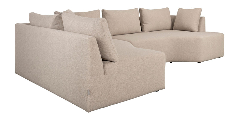 Sofa Prosper Left in Cappuccino mit Longchair-Element von Zuiver