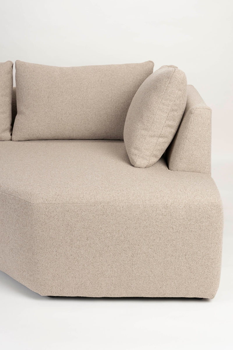 Sofa Prosper Left in Cappuccino mit Longchair-Element von Zuiver