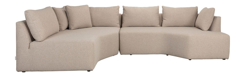 Sofa Prosper Left in Cappuccino mit Longchair-Element von Zuiver