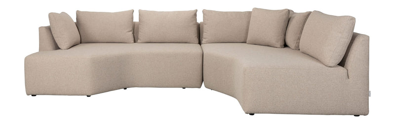 Sofa Prosper Right Cappuccino mit Ablagefläche und Kiefernholzgestell