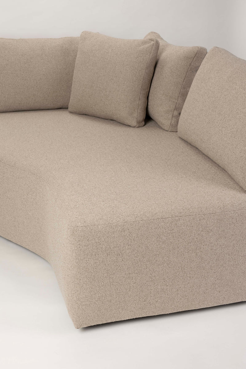 Sofa Prosper Right Cappuccino mit Ablagefläche und Kiefernholzgestell