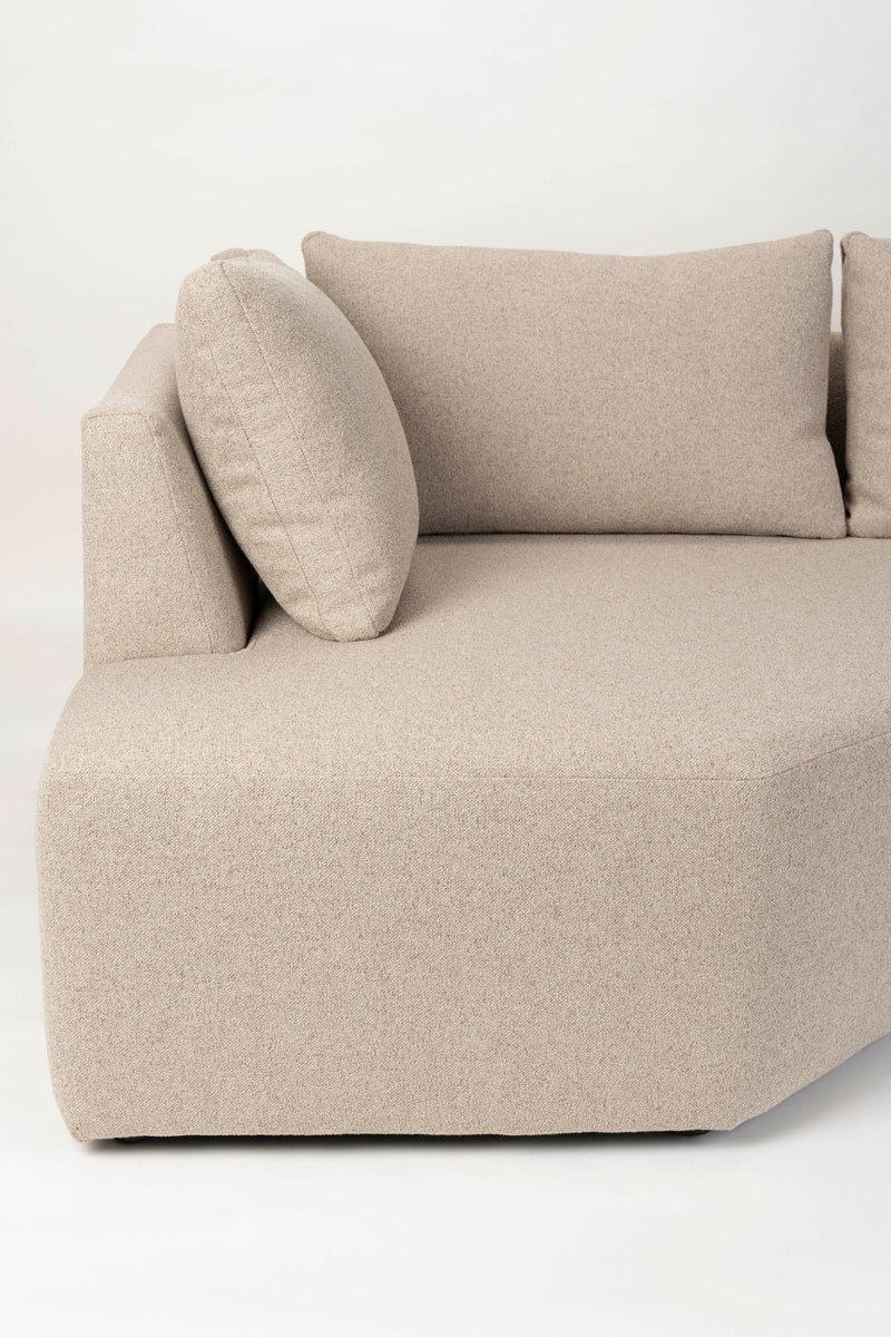 Sofa Prosper Right Cappuccino mit Ablagefläche und Kiefernholzgestell