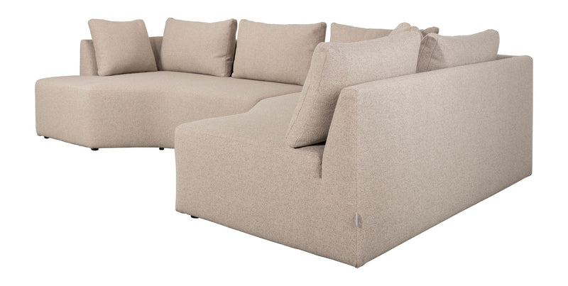 Sofa Prosper Right Cappuccino mit Ablagefläche und Kiefernholzgestell