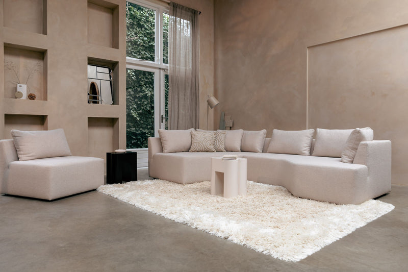 Zuiver Sofa Prosper links, Sand mit Ablagefläche für 5 Personen