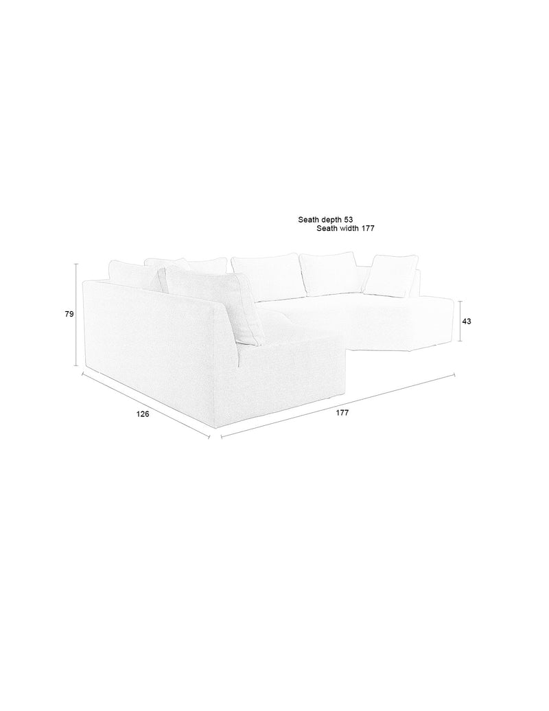 Zuiver Sofa Prosper links, Sand mit Ablagefläche für 5 Personen