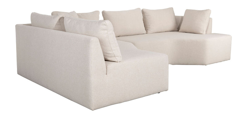 Zuiver Sofa Prosper links, Sand mit Ablagefläche für 5 Personen