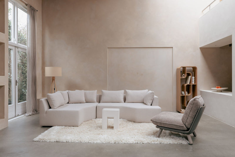Zuiver Sofa Prosper links, Sand mit Ablagefläche für 5 Personen