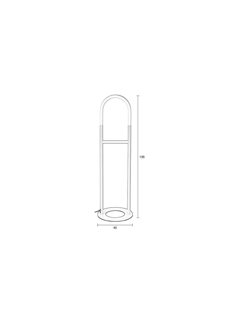 Stehlampe Arch Zuiver in Beige mit Acrylglas-Schirm und Eisengestell