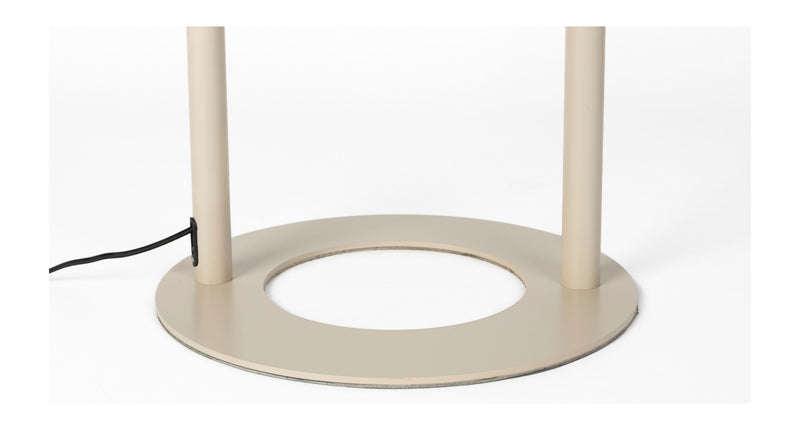 Stehlampe Arch Zuiver in Beige mit Acrylglas-Schirm und Eisengestell